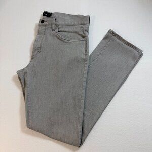 Vince Gray Slim Straight Jeans Mens 34 Button Fly Stretch Denim Designer